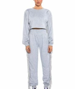 FRINGE ALL THE WAY JOGGER -FINESSE-shop fringe all the way jogger heather grey 3 3