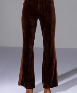 GABRIELLE VELVET FLARE TROUSER -FINESSE-shop gabrielle velvet flare trouser brown 3 3