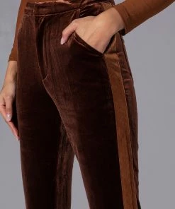 GABRIELLE VELVET FLARE TROUSER -FINESSE-shop gabrielle velvet flare trouser brown 6 6