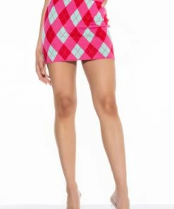 GET A CLUE KNIT MINI SKIRT