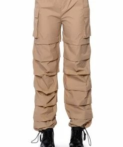 GET DOWN RUCHED PARACHUTE PANT -FINESSE-shop get down ruched parachute pant taupe 5 5