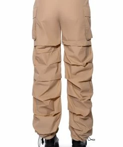 GET DOWN RUCHED PARACHUTE PANT -FINESSE-shop get down ruched parachute pant taupe 7 7