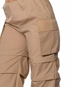 GET DOWN RUCHED PARACHUTE PANT -FINESSE-shop get down ruched parachute pant taupe 8 8