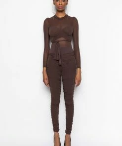 GET IT RIGHT GET IT MESH PANT -FINESSE-shop get it right get it mesh pant dark brown 7 7