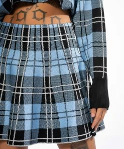 GIANNA KNIT MINI SKIRT -FINESSE-shop gianna knit mini skirt blue multi 9 9