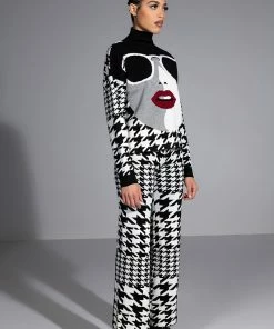 GIANNA KNIT RELAXED PANT -FINESSE-shop gianna knit relaxed pant black white 3 3