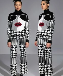 GIANNA KNIT RELAXED PANT -FINESSE-shop gianna knit relaxed pant black white 4 4