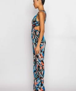 GIRL PLEASE WIDE LEG JUMPSUIT -FINESSE-shop girl please wide leg jumpsuit blue multi 3 3