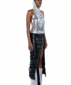 GIULIA FAUX LEATHER ZIPPER DETAIL MAXI SKIRT 15 GIULIA FAUX LEATHER ZIPPER DETAIL MAXI SKIRT -FINESSE-shop giulia faux leather zipper detail maxi skirt black 5 5