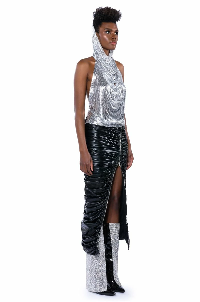 GIULIA FAUX LEATHER ZIPPER DETAIL MAXI SKIRT 5 GIULIA FAUX LEATHER ZIPPER DETAIL MAXI SKIRT - Image 5