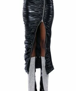 GIULIA FAUX LEATHER ZIPPER DETAIL MAXI SKIRT 17 GIULIA FAUX LEATHER ZIPPER DETAIL MAXI SKIRT -FINESSE-shop giulia faux leather zipper detail maxi skirt black 7 7