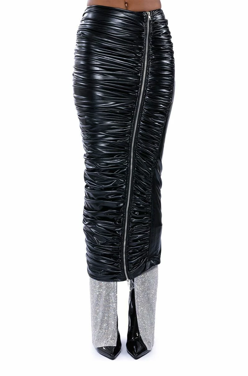 GIULIA FAUX LEATHER ZIPPER DETAIL MAXI SKIRT 8 GIULIA FAUX LEATHER ZIPPER DETAIL MAXI SKIRT - Image 8