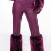 GIULIA 3D FAUX LEATHER FUR PANTS