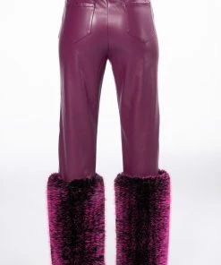 GIULIA 3D FAUX LEATHER FUR PANTS -FINESSE-shop giulia three dee faux leather fur pants purple 5 5