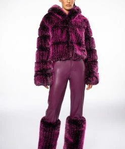 GIULIA 3D FAUX LEATHER FUR PANTS -FINESSE-shop giulia three dee faux leather fur pants purple 7 7