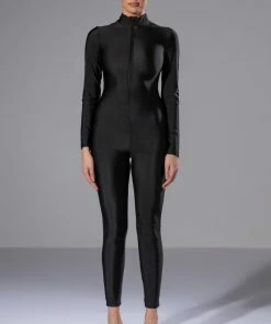 GIVE YOU A CHANCE ZIP UP CATSUIT -FINESSE-shop give you a chance zip up catsuit black 3 3