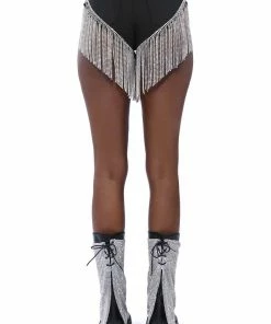 GONNA LOVE ME WATERFALL RHINESTONE DENIM SHORT -FINESSE-shop gonna love me waterfall rhinestone denim short black 12 12 c1