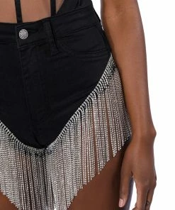 GONNA LOVE ME WATERFALL RHINESTONE DENIM SHORT -FINESSE-shop gonna love me waterfall rhinestone denim short black 13 13 c1