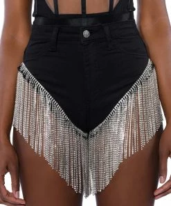 GONNA LOVE ME WATERFALL RHINESTONE DENIM SHORT -FINESSE-shop gonna love me waterfall rhinestone denim short black 4 4 c1 c1 c1