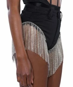 GONNA LOVE ME WATERFALL RHINESTONE DENIM SHORT -FINESSE-shop gonna love me waterfall rhinestone denim short black 5 5 c1 c1 c1