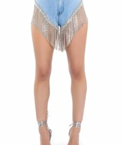 GONNA LOVE ME WATERFALL RHINESTONE DENIM SHORT 13 GONNA LOVE ME WATERFALL RHINESTONE DENIM SHORT -FINESSE-shop gonna love me waterfall rhinestone denim short light blue denim 5 5 c1 c1