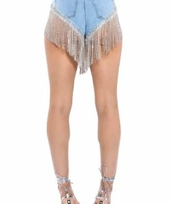 GONNA LOVE ME WATERFALL RHINESTONE DENIM SHORT 15 GONNA LOVE ME WATERFALL RHINESTONE DENIM SHORT -FINESSE-shop gonna love me waterfall rhinestone denim short light blue denim 7 7 c1 c1