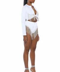 GONNA LOVE ME WATERFALL RHINESTONE DENIM SHORT 21 GONNA LOVE ME WATERFALL RHINESTONE DENIM SHORT -FINESSE-shop gonna love me waterfall rhinestone denim short white 6 6 c1 c1