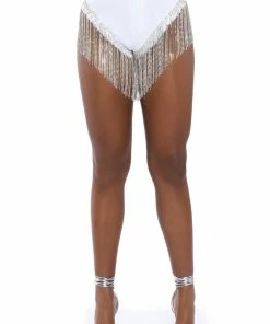 GONNA LOVE ME WATERFALL RHINESTONE DENIM SHORT 22 GONNA LOVE ME WATERFALL RHINESTONE DENIM SHORT -FINESSE-shop gonna love me waterfall rhinestone denim short white 7 7