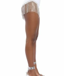 GONNA LOVE ME WATERFALL RHINESTONE DENIM SHORT 23 GONNA LOVE ME WATERFALL RHINESTONE DENIM SHORT -FINESSE-shop gonna love me waterfall rhinestone denim short white 8 8 c1 c1