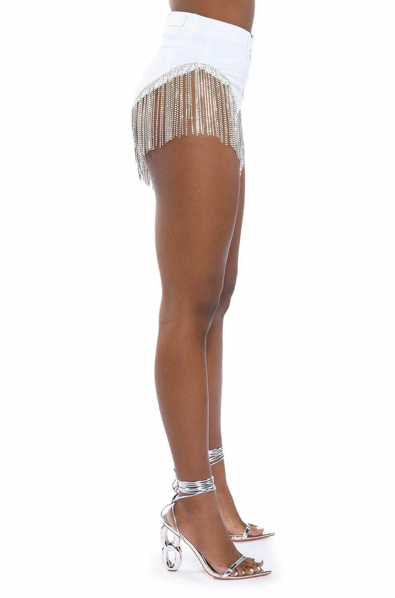 GONNA LOVE ME WATERFALL RHINESTONE DENIM SHORT 11 GONNA LOVE ME WATERFALL RHINESTONE DENIM SHORT - Image 11