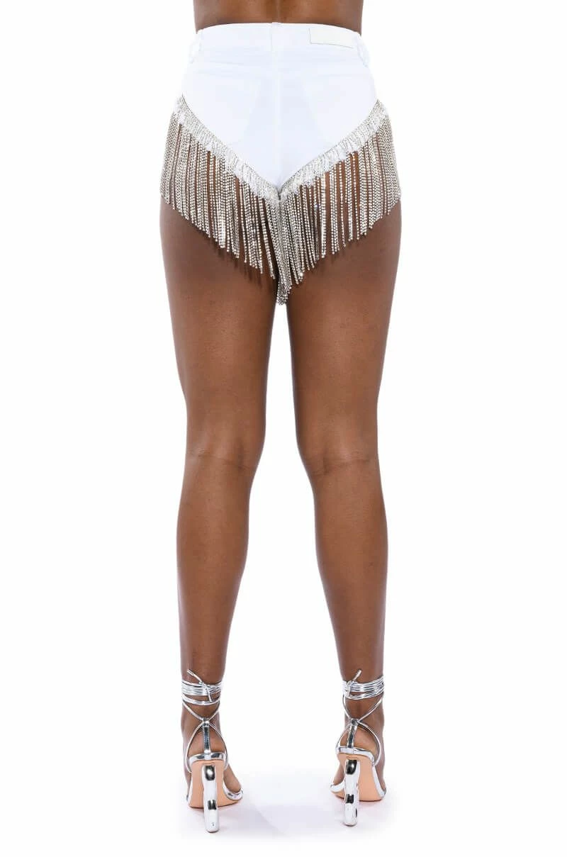 GONNA LOVE ME WATERFALL RHINESTONE DENIM SHORT 12 GONNA LOVE ME WATERFALL RHINESTONE DENIM SHORT - Image 12