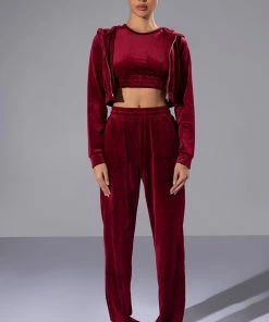 GRETCHEN STRAIGHT FIT JOGGERS -FINESSE-shop gretchen straight fit joggers dark red 3 3