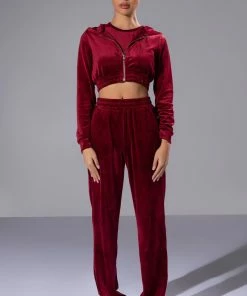 GRETCHEN STRAIGHT FIT JOGGERS -FINESSE-shop gretchen straight fit joggers dark red 4 4