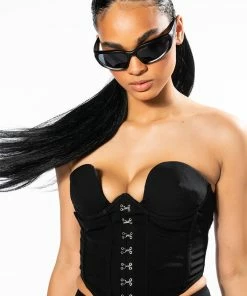 GRETEL STRAPLESS CORSET IN BLACK