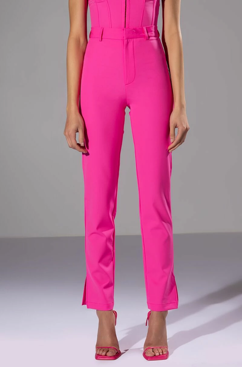 HANSEL HIGH RISE PANTS WITH SLITS 1 HANSEL HIGH RISE PANTS WITH SLITS