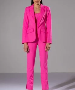 HANSEL HIGH RISE PANTS WITH SLITS 11 HANSEL HIGH RISE PANTS WITH SLITS -FINESSE-shop hansel high rise pants with slits pink 4 4