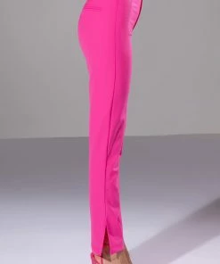 HANSEL HIGH RISE PANTS WITH SLITS 13 HANSEL HIGH RISE PANTS WITH SLITS -FINESSE-shop hansel high rise pants with slits pink 6 6
