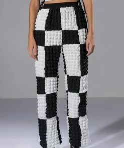 HAPPY SOUL WIDE LEG TEXTURED PANT