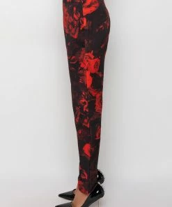 HARD TO HANDLE FLORAL TROUSERS -FINESSE-shop hard to handle floral trousers red 4 4
