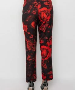 HARD TO HANDLE FLORAL TROUSERS -FINESSE-shop hard to handle floral trousers red 5 5