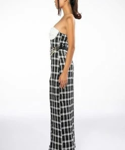 HARLEY STRAPLESS WIDE LEG HIGH SLIT JUMPSUIT -FINESSE-shop harley strapless wide leg high slit jumpsuit white black 3 3