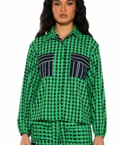 HATTIE CONTRAST BUTTON DOWN BLOUSE