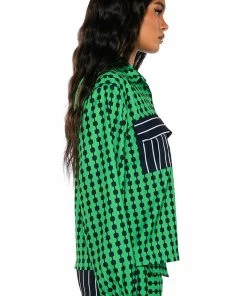 HATTIE CONTRAST BUTTON DOWN BLOUSE 11 HATTIE CONTRAST BUTTON DOWN BLOUSE -FINESSE-shop hattie contrast button down blouse multi 5 5