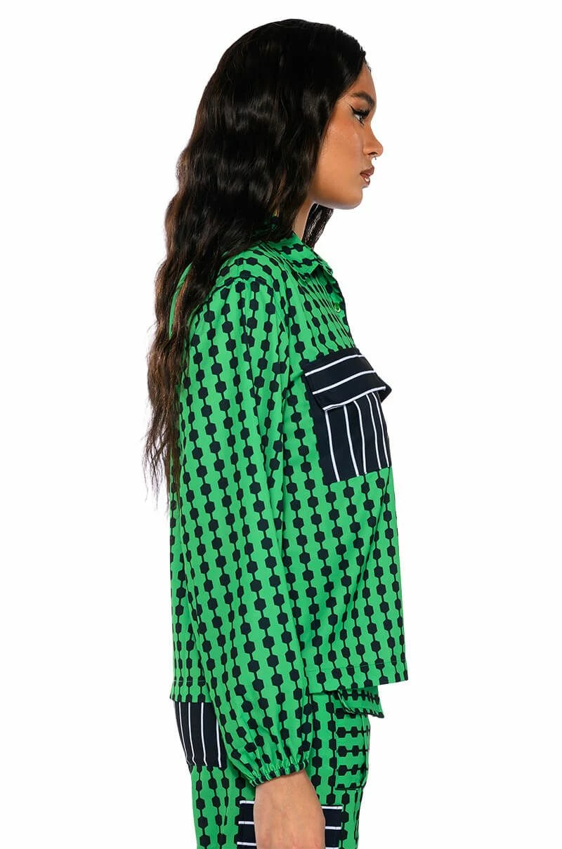 HATTIE CONTRAST BUTTON DOWN BLOUSE 5 HATTIE CONTRAST BUTTON DOWN BLOUSE - Image 5