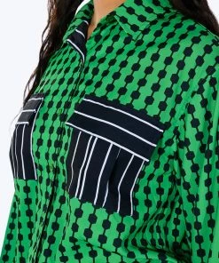 HATTIE CONTRAST BUTTON DOWN BLOUSE 13 HATTIE CONTRAST BUTTON DOWN BLOUSE -FINESSE-shop hattie contrast button down blouse multi 7 7
