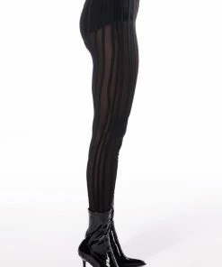 HEAR ME SAY MESH STRIPED LEGGING 7 HEAR ME SAY MESH STRIPED LEGGING -FINESSE-shop hear me say mesh striped legging black 4 4 c1 c1