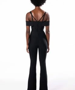 HEY THERE BANDAGE JUMPSUIT WITH CUT OUT -FINESSE-shop hey there bandage jumpsuit with cut out black 4 4