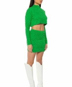 HIGHLIGHT OF YOUR DAY TEXTURED MINI SKIRT 13 HIGHLIGHT OF YOUR DAY TEXTURED MINI SKIRT -FINESSE-shop highlight of your day textured mini skirt green 5 5