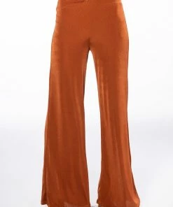 HOLD UP SLINKY PALAZZO PANT 8 HOLD UP SLINKY PALAZZO PANT -FINESSE-shop hold up slinky palazzo pant rust 3 3
