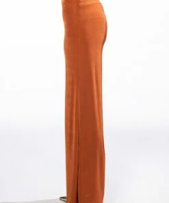 HOLD UP SLINKY PALAZZO PANT 9 HOLD UP SLINKY PALAZZO PANT -FINESSE-shop hold up slinky palazzo pant rust 4 4